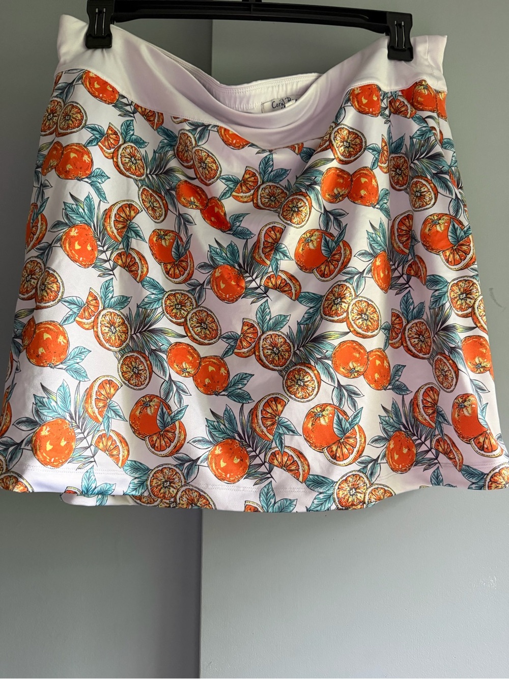 Coral Bay White Skort with Orange Citrus Print